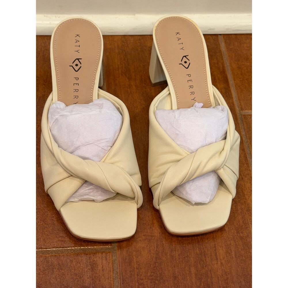 Katy Perry The Tooliped Twisted Cream Ivory Sandal Heeled Women’s Size 9 - Picture 5 of 7